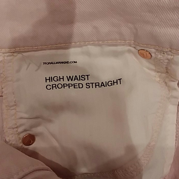 7FAM jeans high rise crop pink 26 nwot - Picture 3 of 5